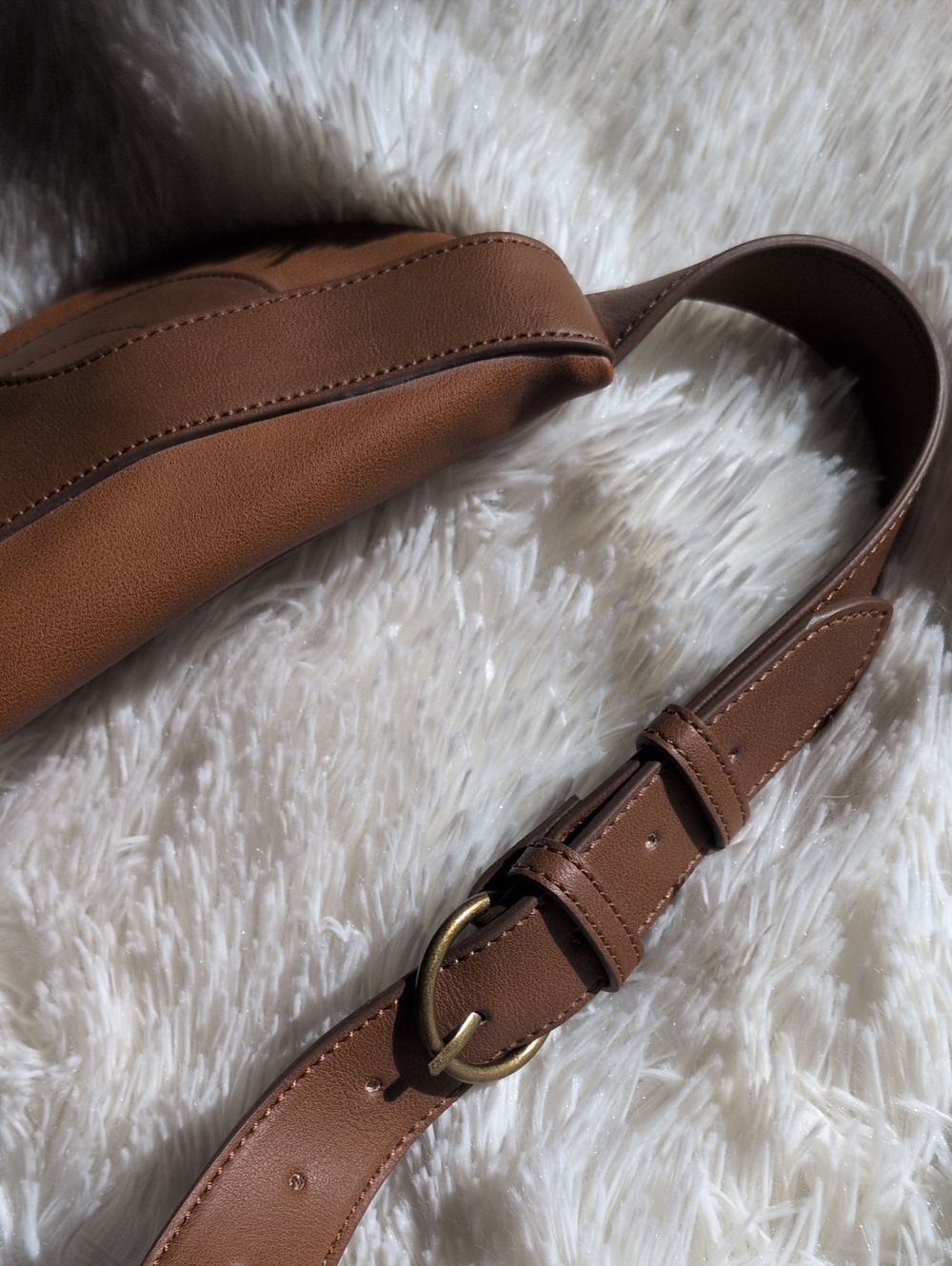 Tan Leather Belt Bag, NWT - Picture 3 of 4